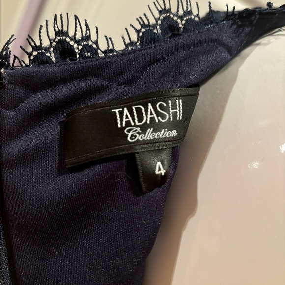 Tadasho Collection Navy blue sequin top silk skirt - Picture 8 of 9